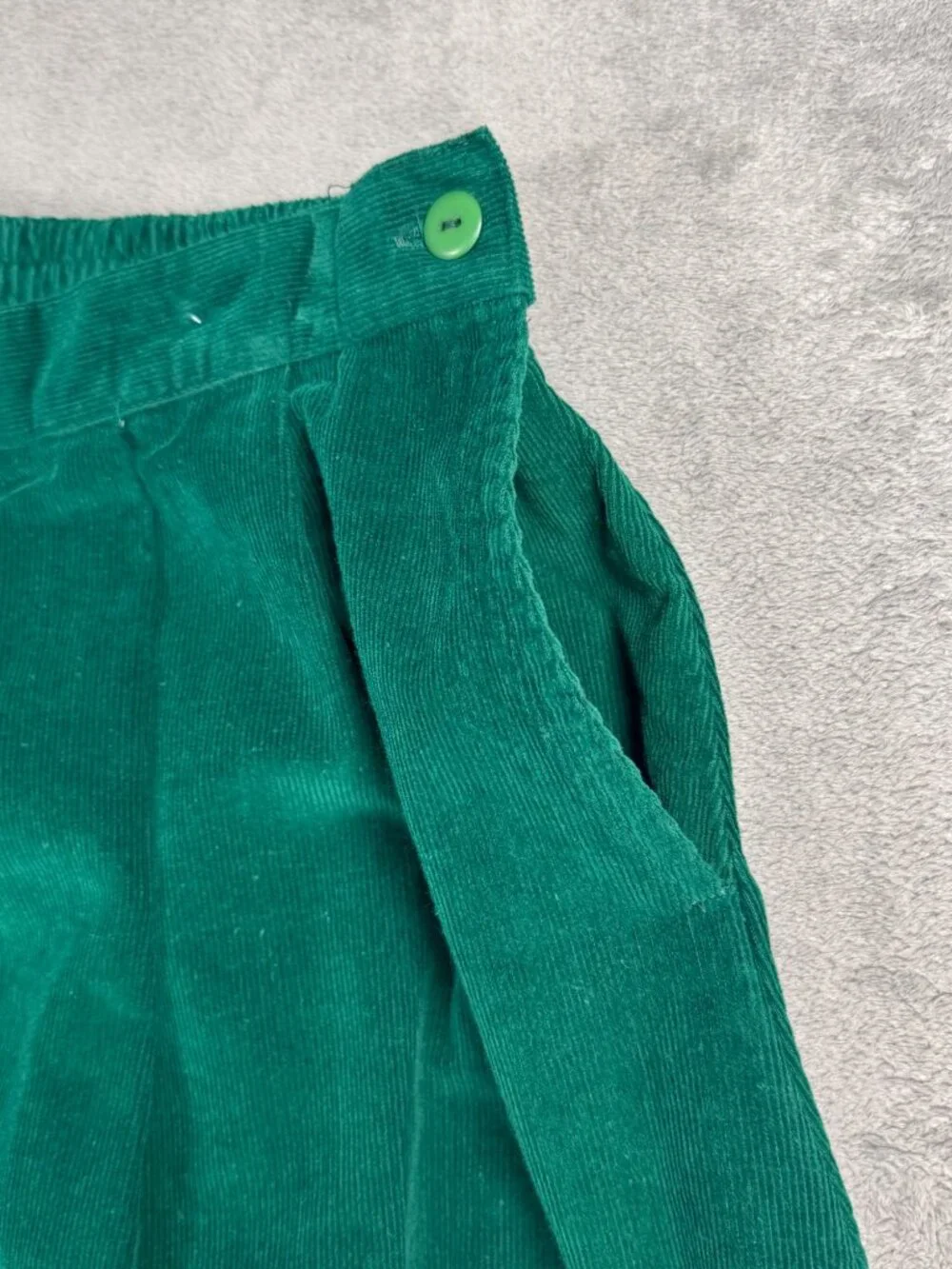 Vintage Y2K Eagles Eye Green Corduroy Maxi Skirt Womens M Cottagecore Hearts